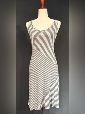 Athleta Gray Striped Tank Dress